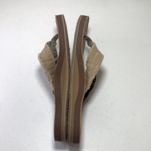 SANUK FRAID NOT ST TAN HEMP/LEATHER FLIP FLOPS - Picture 5 of 8